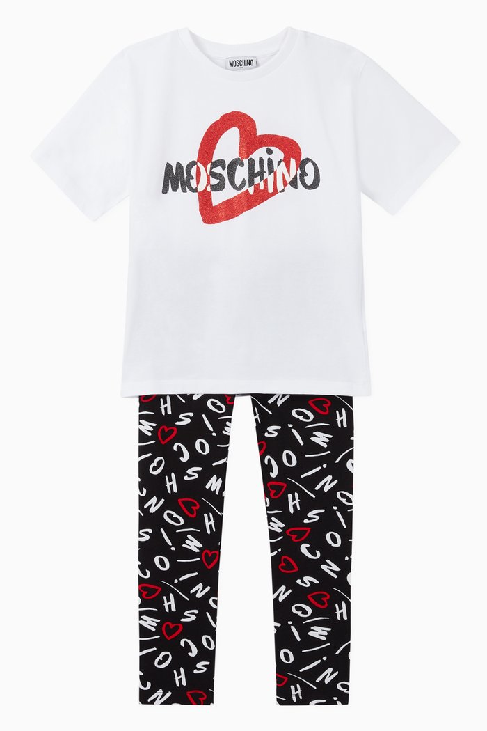 

T-Shirt & Legging Logo Print Set, Black