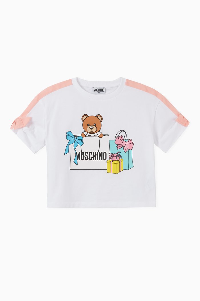 

Shopping Teddy Bear Jersey T-Shirt, White