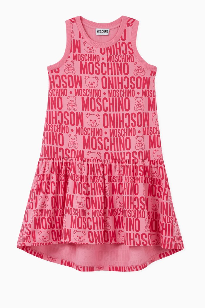 

Logo Teddy Bear Jersey Dress, Pink