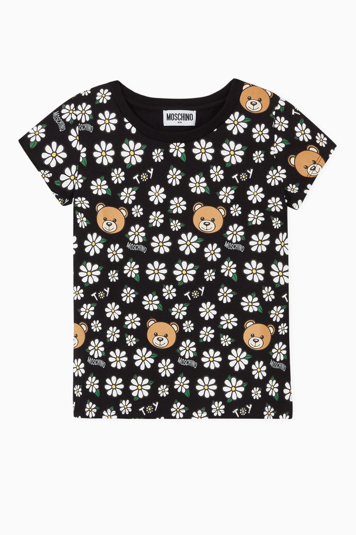

Teddy Bear Daisy Jersey T-Shirt, Black
