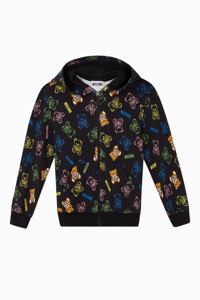 

Teddy Bear Cotton Hoodie, Black