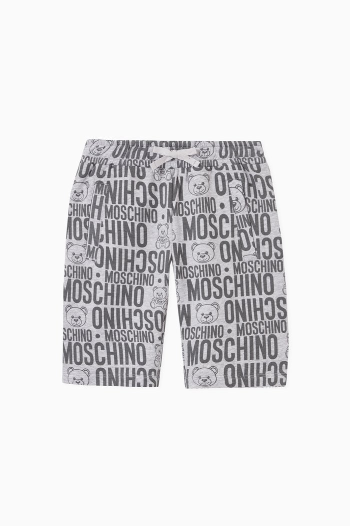 

Logo Teddy Bear Cotton Jersey Shorts, Grey
