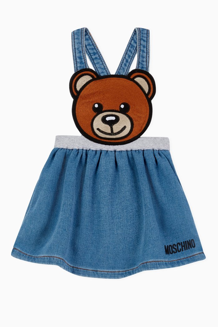 Teddy Beaar Dungaree Skirt in Denim, Blue