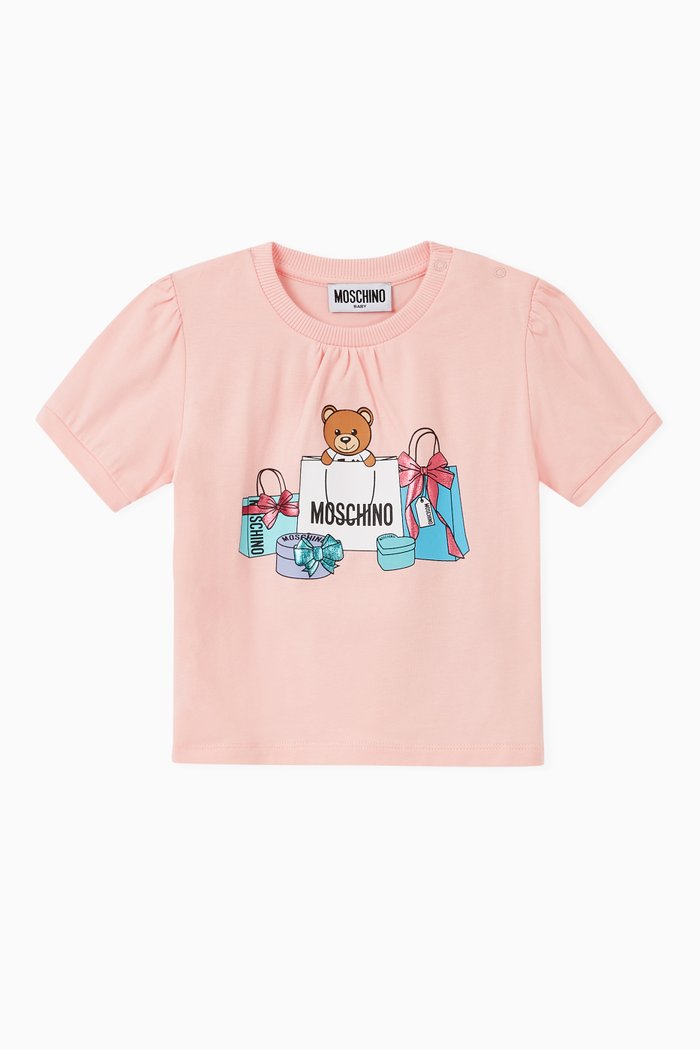 

Shopping Teddy Bear Jersey T-Shirt, Pink