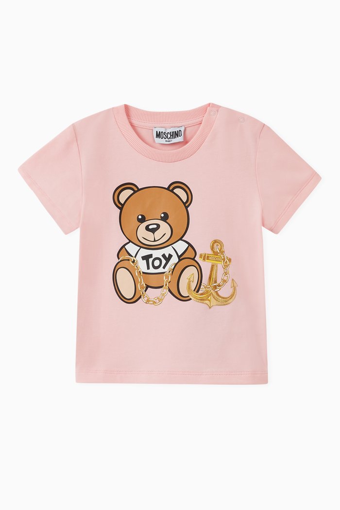 

Anchor Teddy Bear T-shirt in Cotton Jersey, Pink