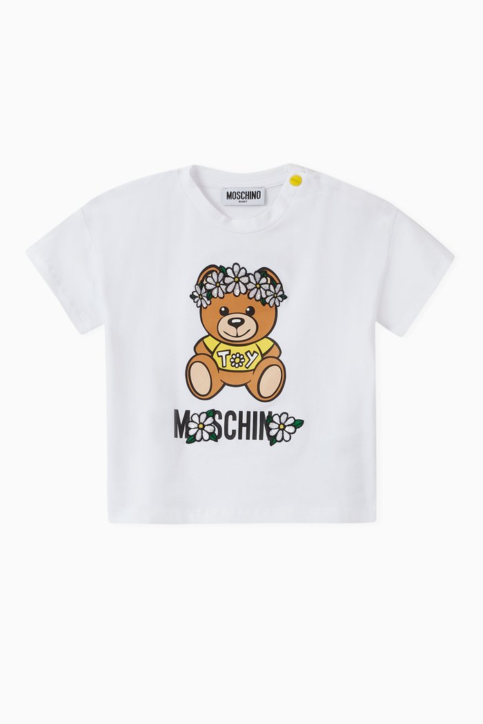 

Daisy Teddy Bear T-shirt in Cotton Jersey, White