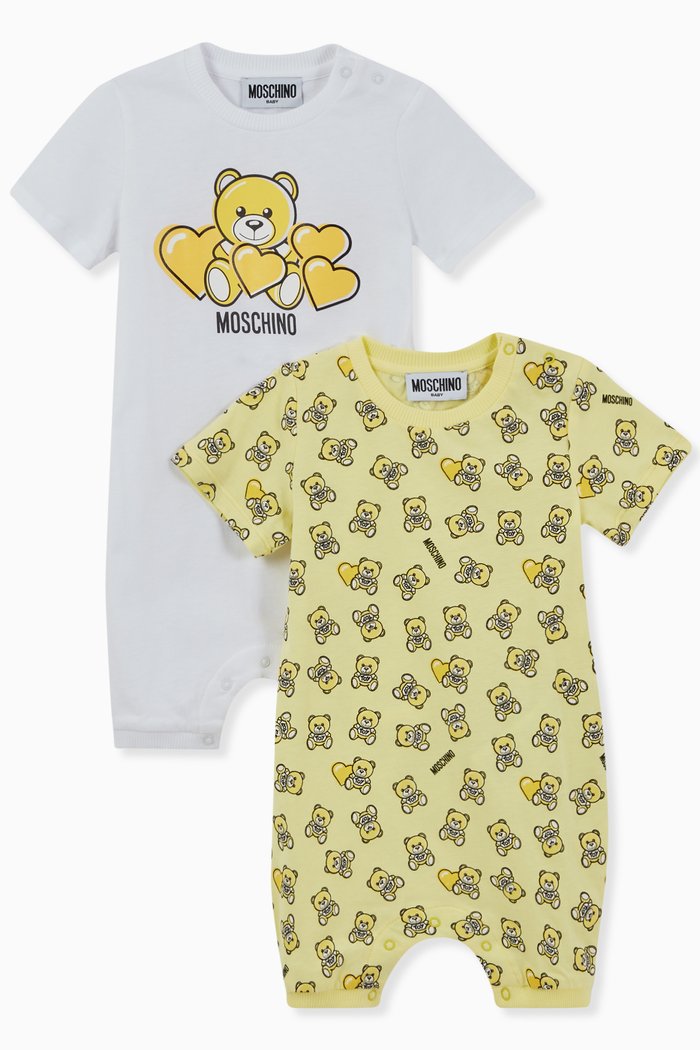 

Bear Print Rompers, Set of 2, Yellow