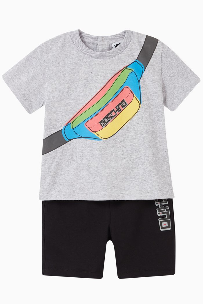 

Graphic T-Shirt & Shorts Set, Black
