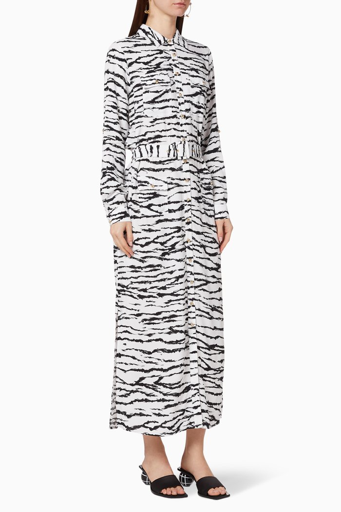 

Peggy Tiger Viscose Dress, Black
