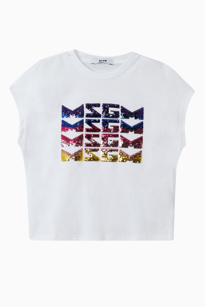 

Sequin Logo Jersey T-Shirt, White