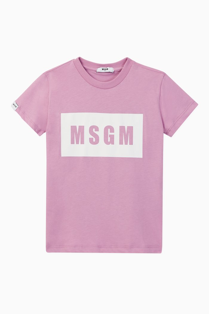 

Block Logo Cotton T-Shirt, Purple