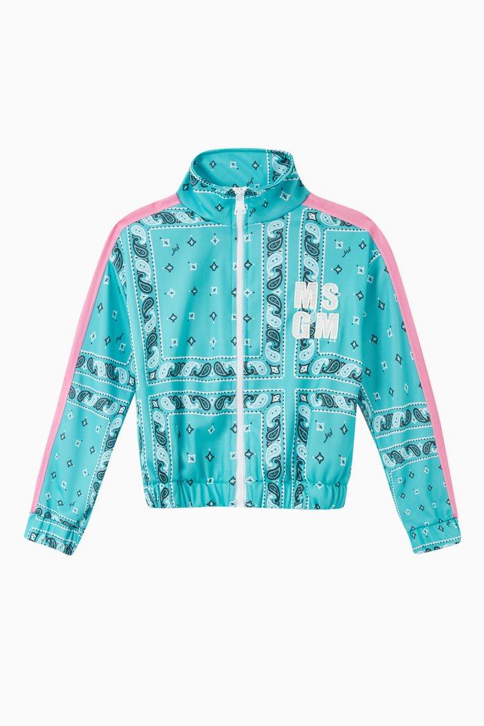 

Bandana Print Track Jacket, Blue