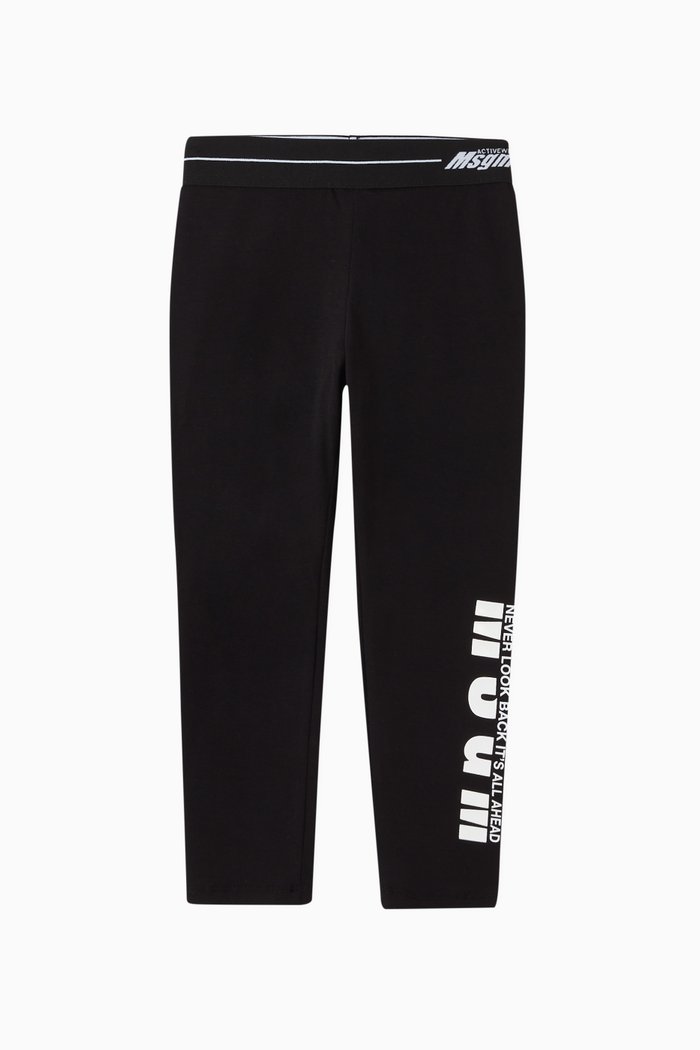 

Logo Stretch Jersey Leggings, Black