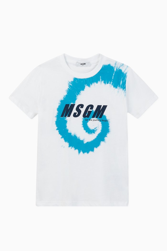 

Splash Logo Print Cotton T-Shirt, White