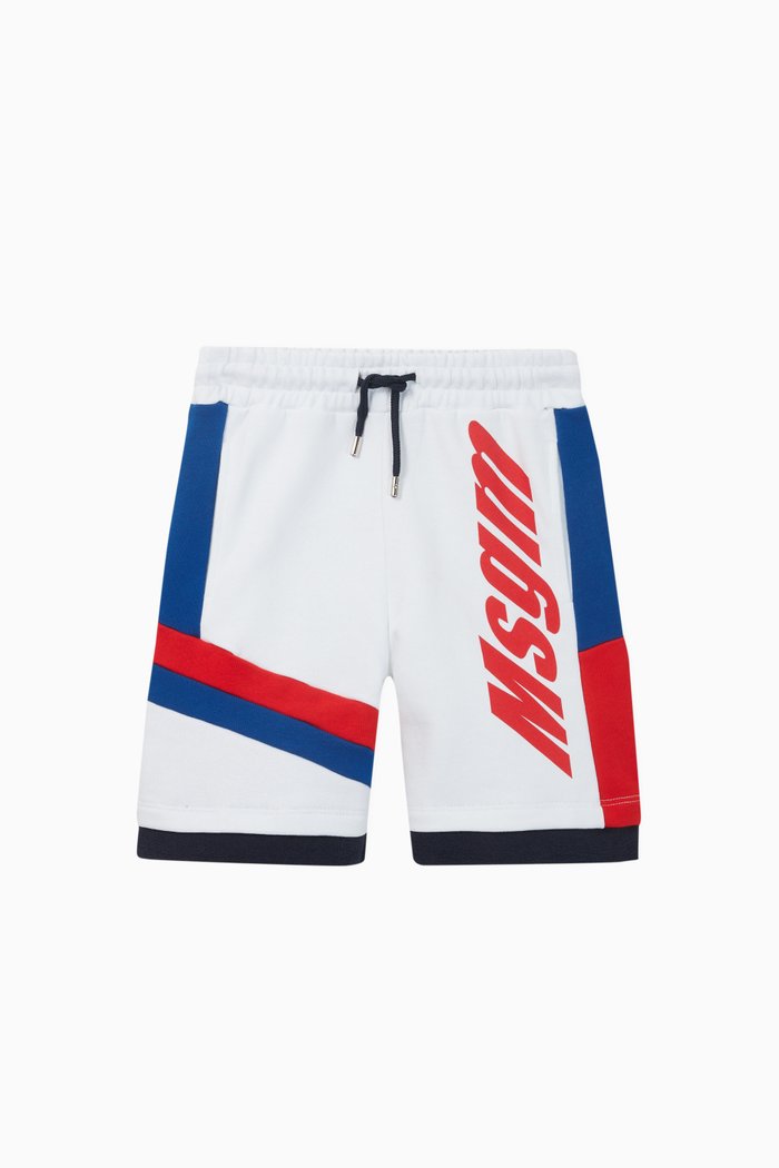 

Colour-Block Logo Jersey Shorts, White