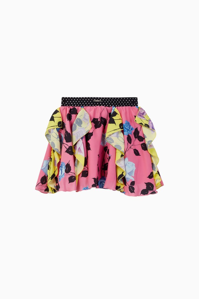 

Floral Print Crepe Skirt, Multicolour