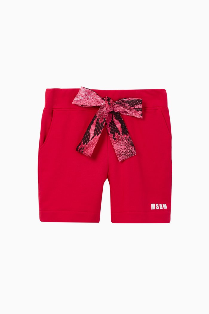 

Bow Detail Jersey Shorts, Red