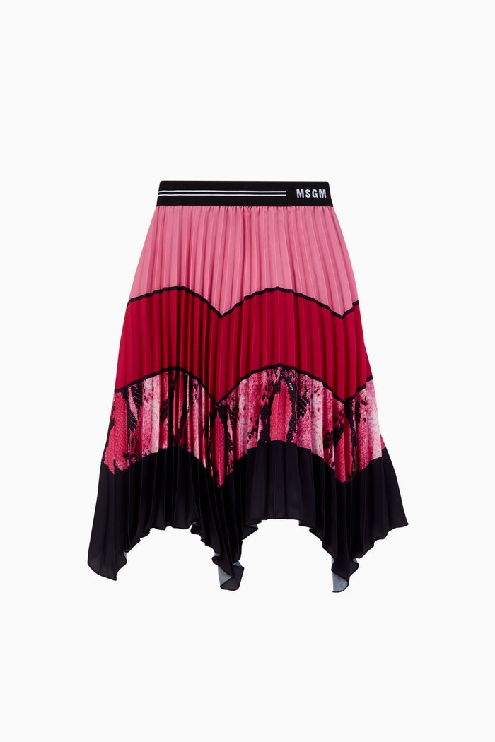 

Pleated Crepe Skirt, Multicolour