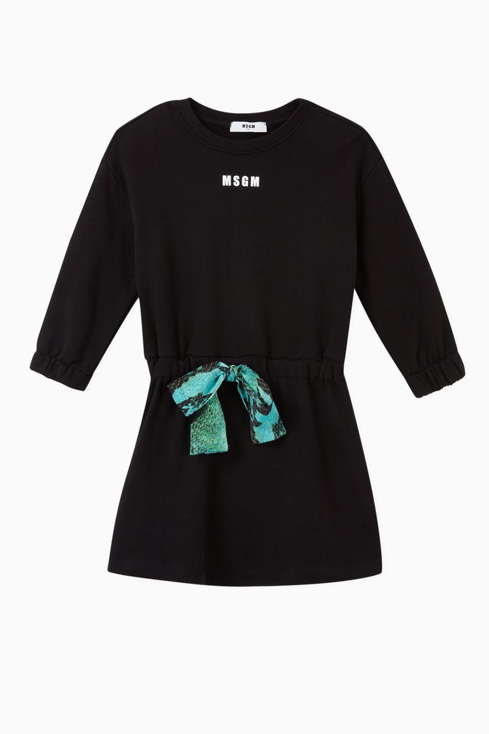 

Bow Cotton Dress, Black