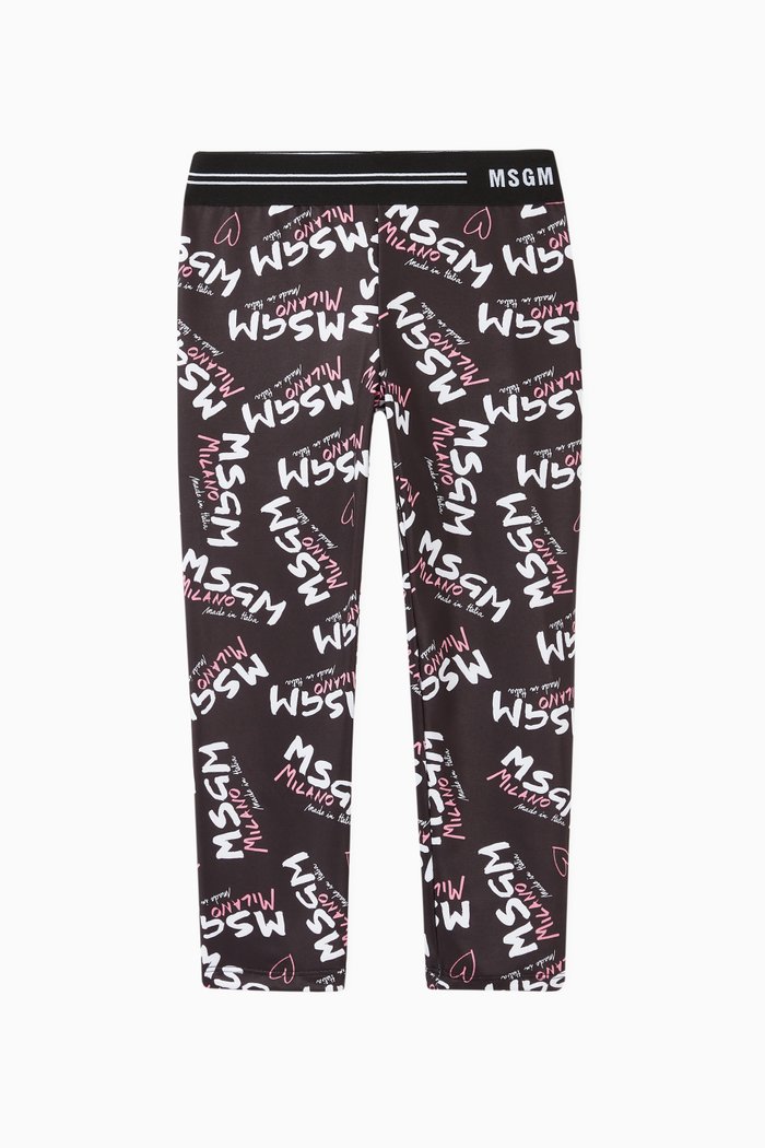 

Printed Lycra Leggings, Black