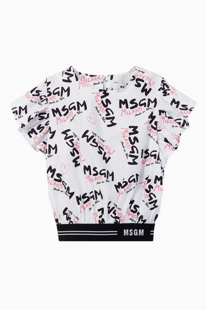 

Graphic Logo Print Top, White