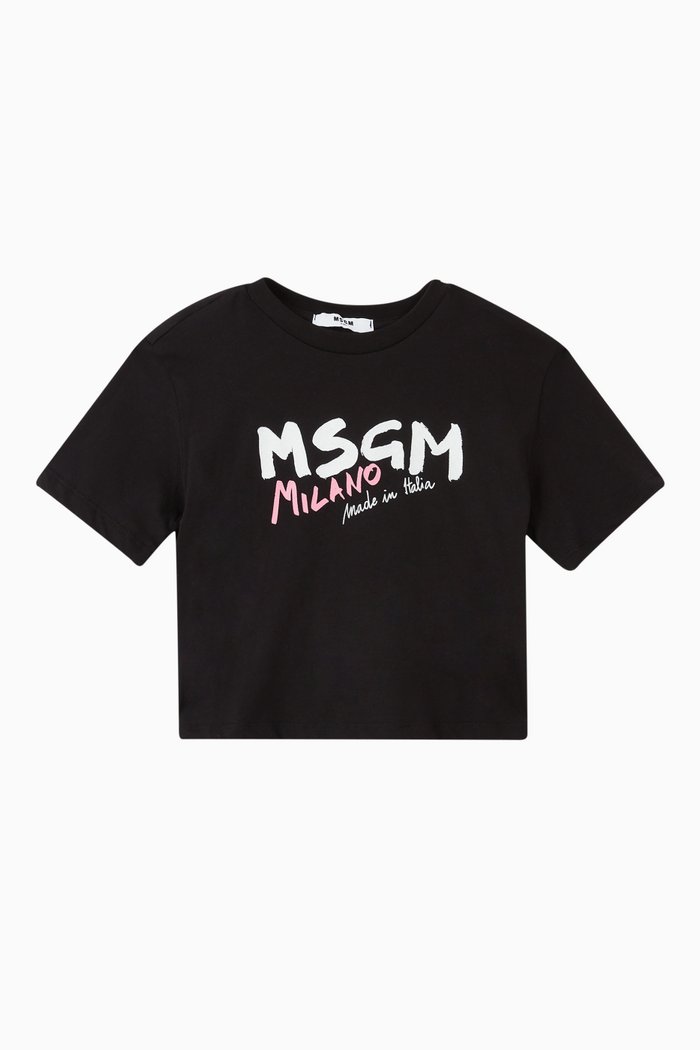 

Cropped Jersey T-shirt, Black