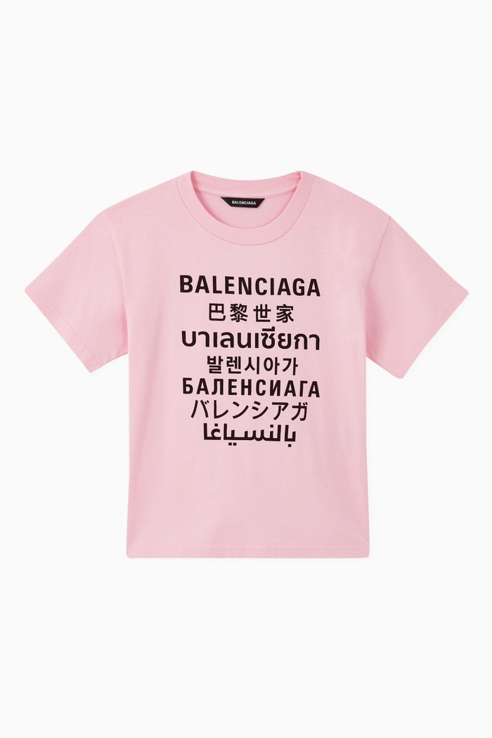 

Languages Cotton T-Shirt, Pink