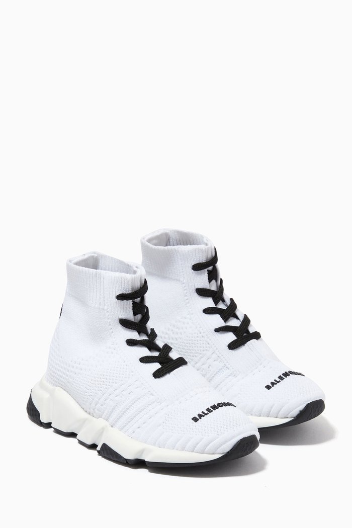 

Speed Lace-up Sneakers in Technical Knit, White