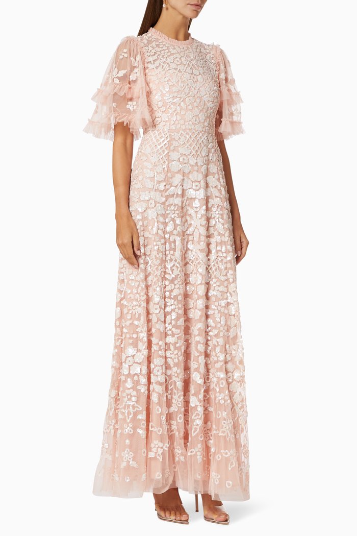 

Aurelia Gown in Sequin Tulle, Pink