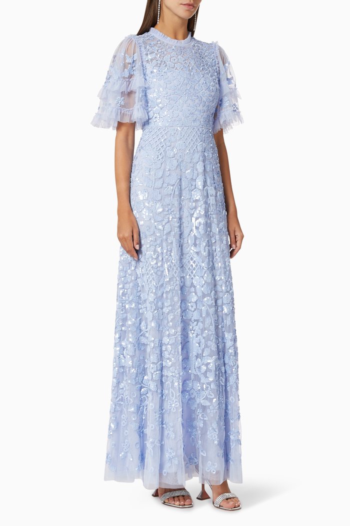 

Aurelia Gown in Sequin Tulle, Blue