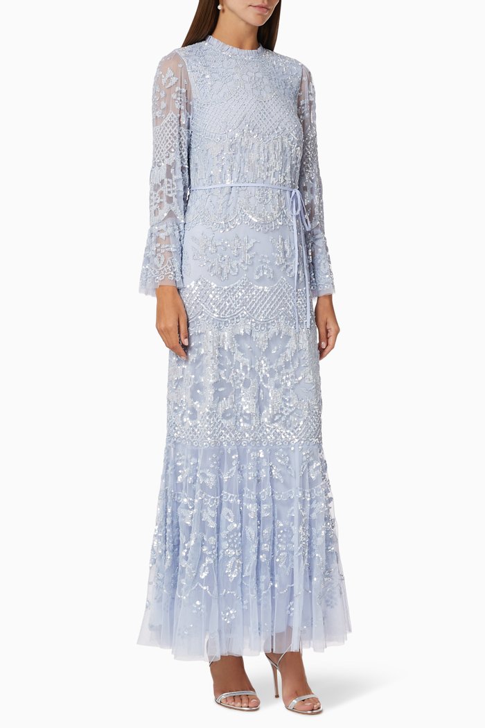 

Snowdrop Gown in Sequin Tulle, Blue