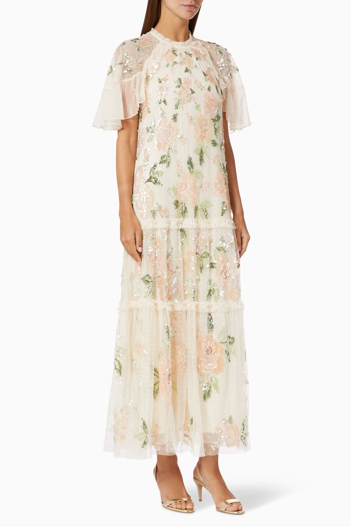 

Rosie Ankle Gown in Sequin Kisses Tulle, Neutral