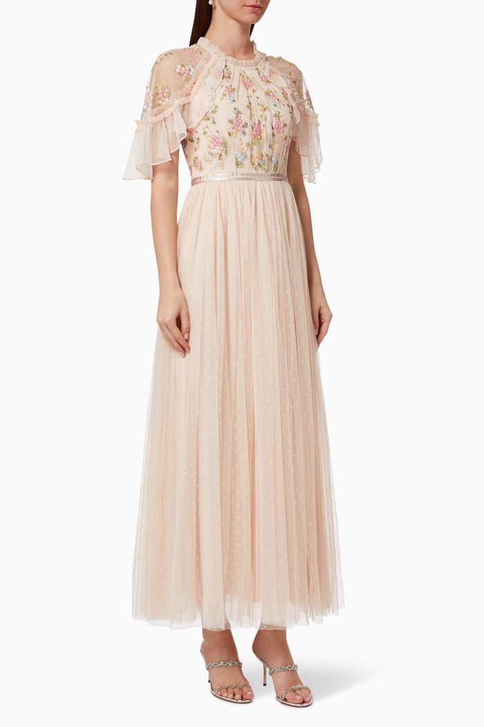

Emma Dress with Ditsy Bodice in Kisses Tulle, Pink