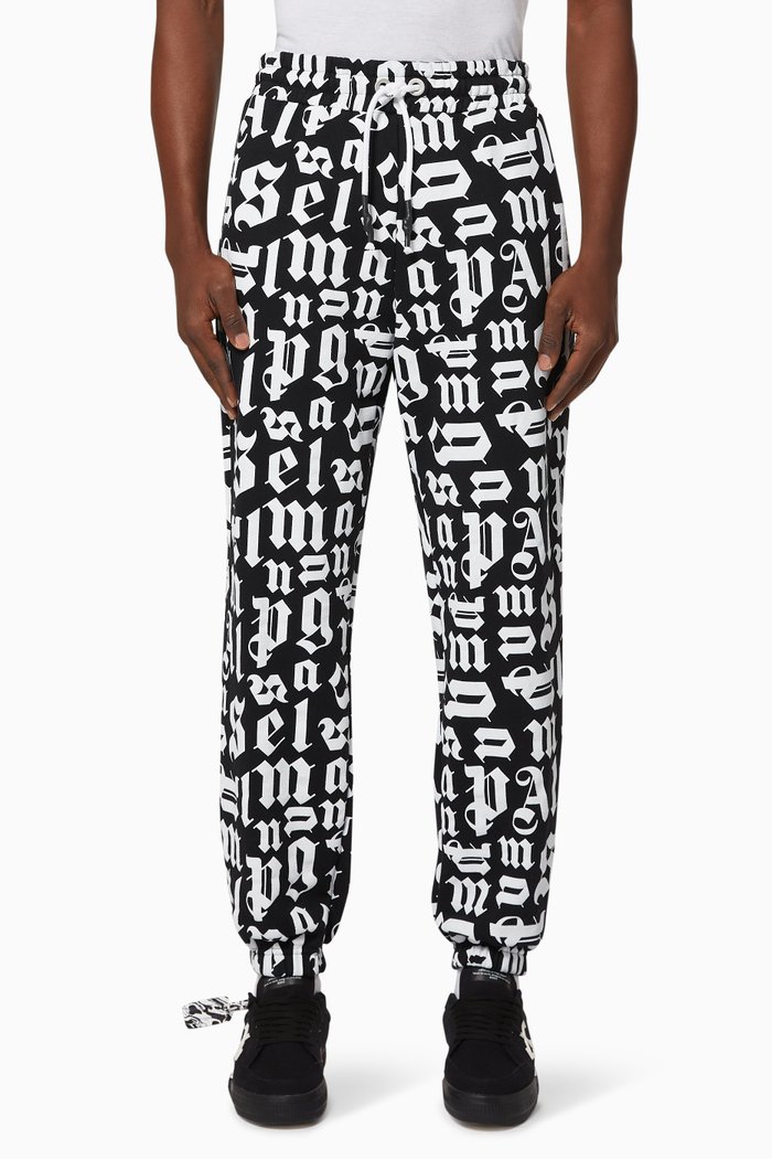 

Broken Monogram Cotton Sweatpants, Black