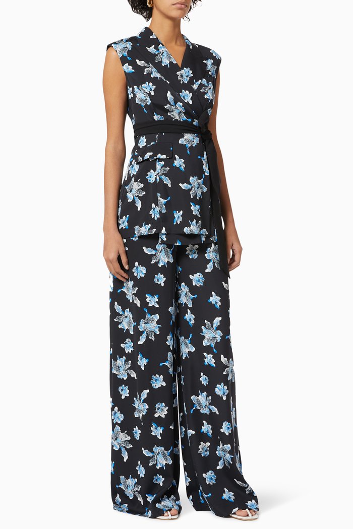 

Bernice Silk-blend Wrap Jumpsuit, Black