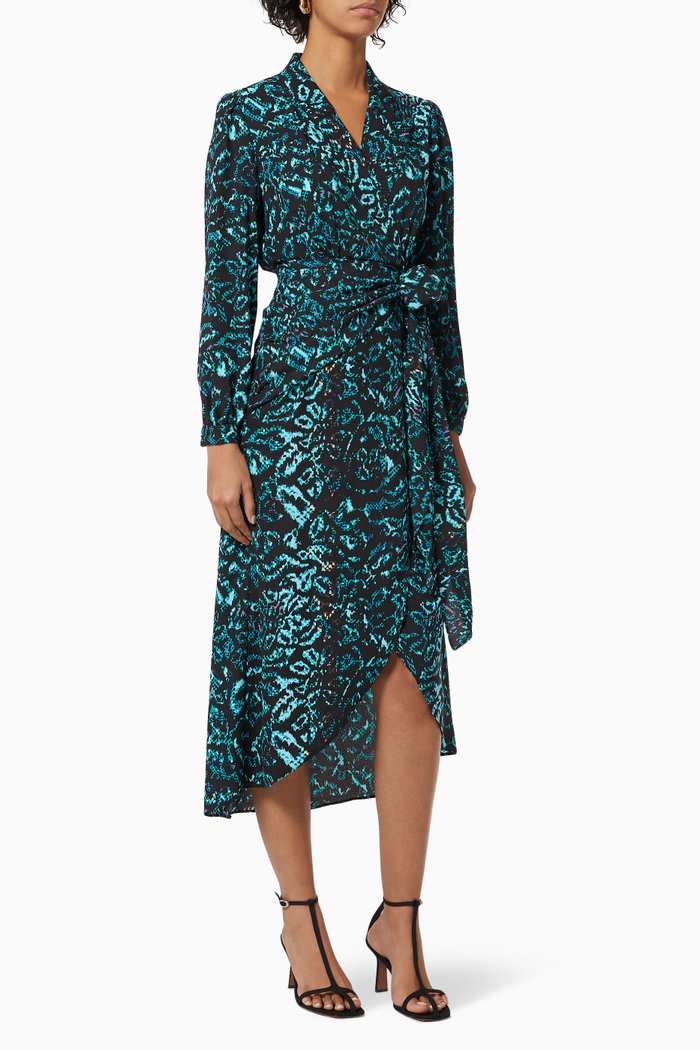 

Stella Wrap Midi Dress, Blue