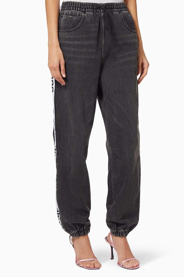 

Logo Tape Cotton Jogger Pants, Grey