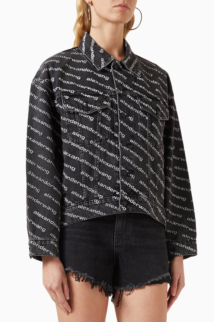 

Falling Back Logo Jacket in Denim, Grey