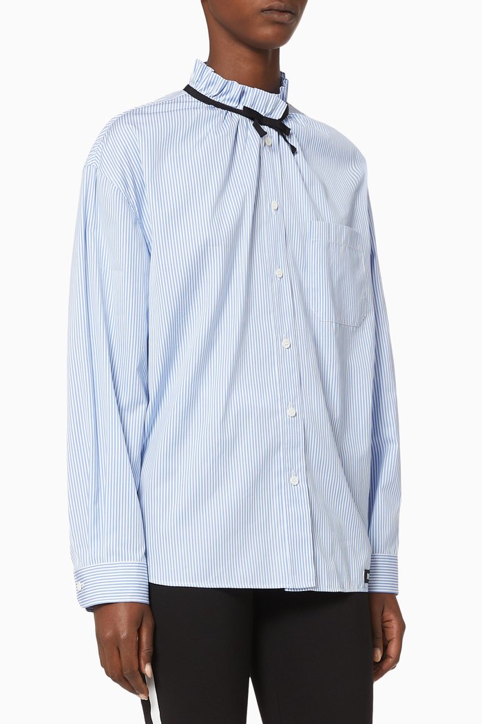

Striped Poplin Shirt, Blue