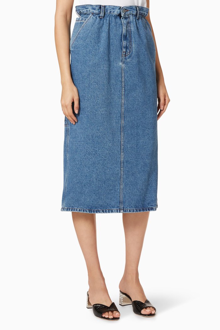 

Denim Midi Skirt, Blue