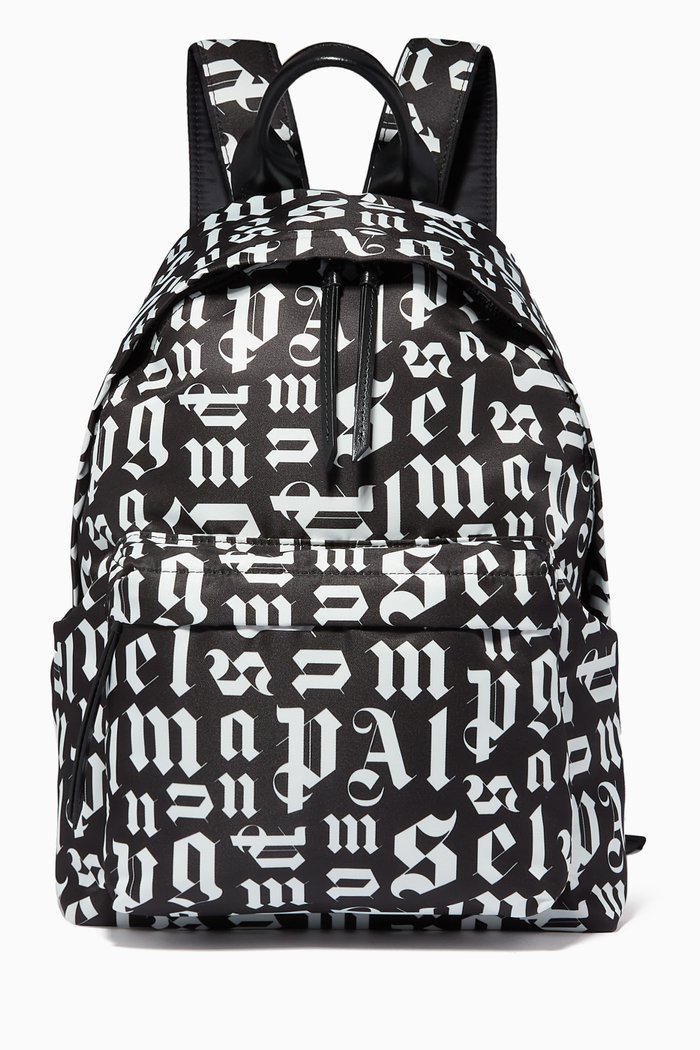 

Broken Monogram Backpack in Cotton-Blend, Black