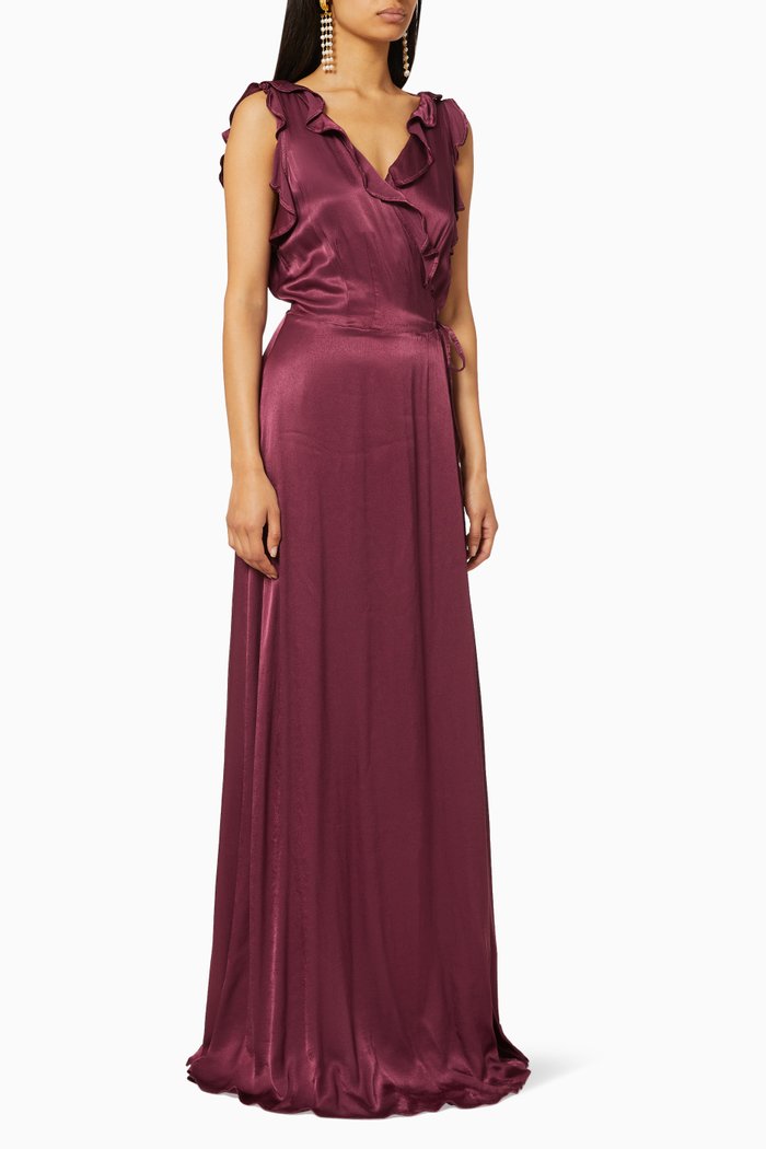 

Rosie Viscose Satin Dress, Purple