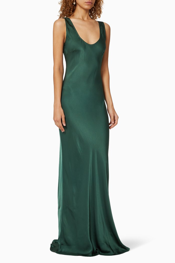 

Remi Viscose Satin Dress, Green