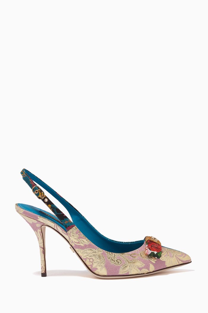 

Cardinale Slingbacks in Patchwork Jacquard & Glitter, Multicolour