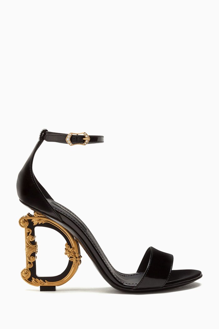 Keira 105 DG Baroque Sandals in Leather, Black