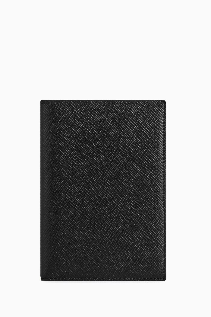 

Panama Passport Cover in Crossgrain Calf Leather, Black