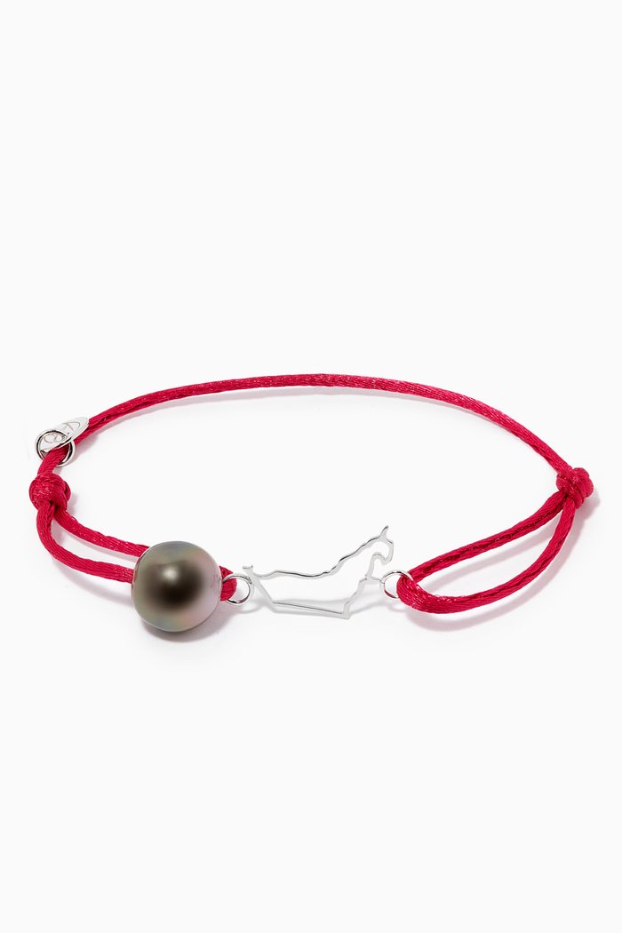 

Wan Design Pearl Charm Bracelet in 18kt White Gold, Silver