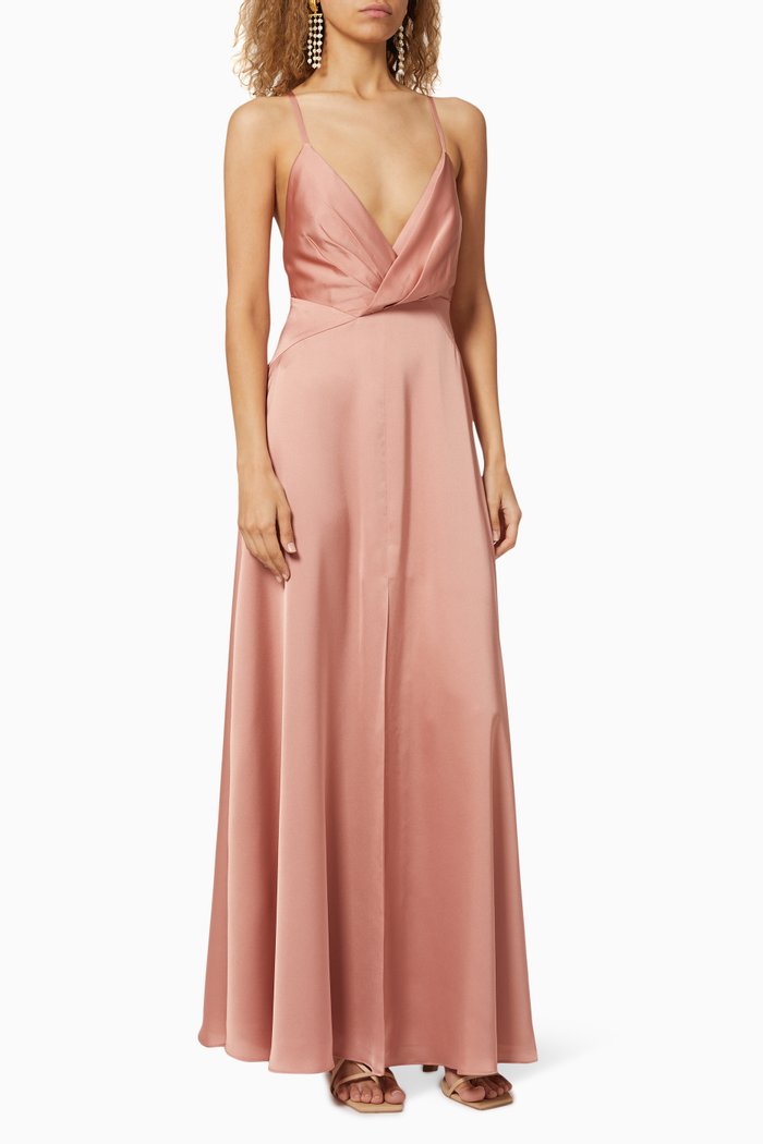 

The Primavera Satin Dress, Pink