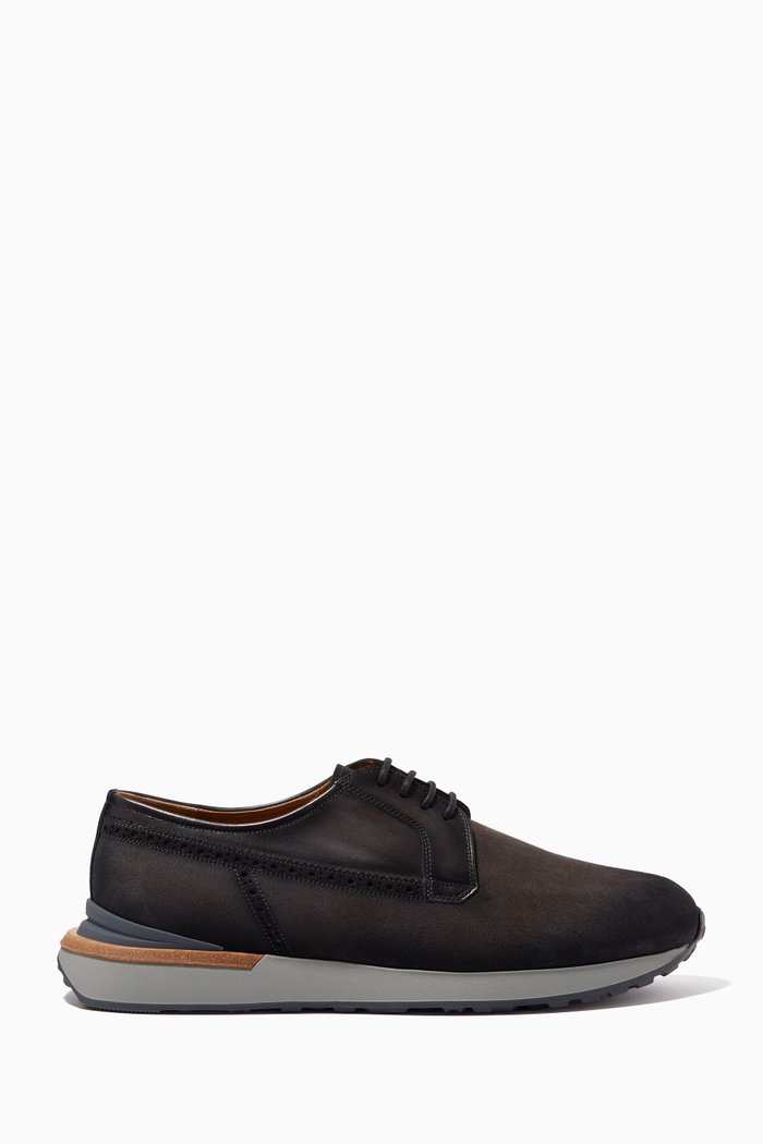 

Derby Sneakers in Suede & Leather, Grey
