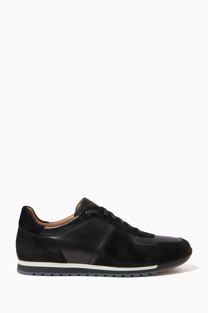 Ecija Sneakers in Leather & Suede, Black